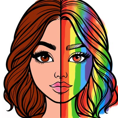 realistic girl split half