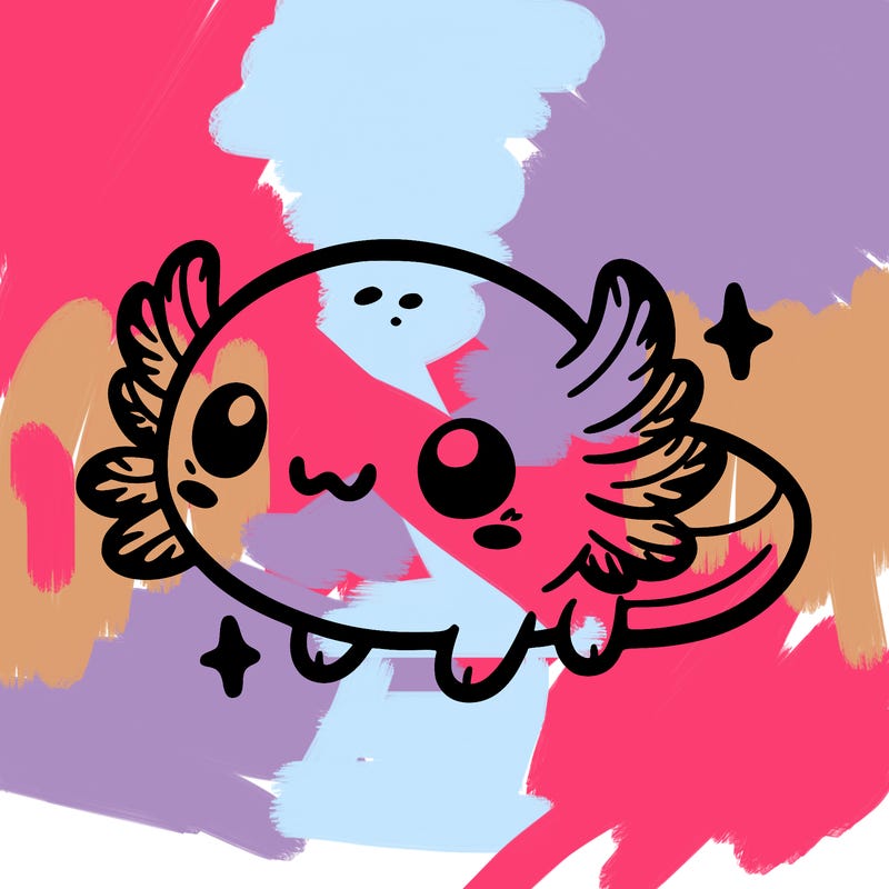 cute easy baby axolotl