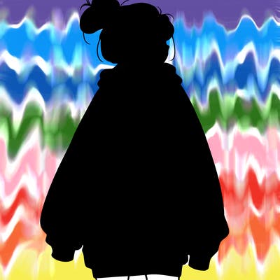 realistic girl with a oversized sweatshirt on and a bun