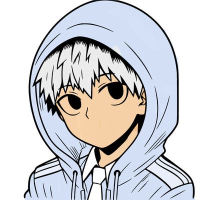 manga character with a hoodie