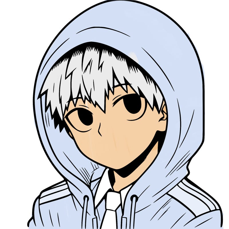 manga character with a hoodie