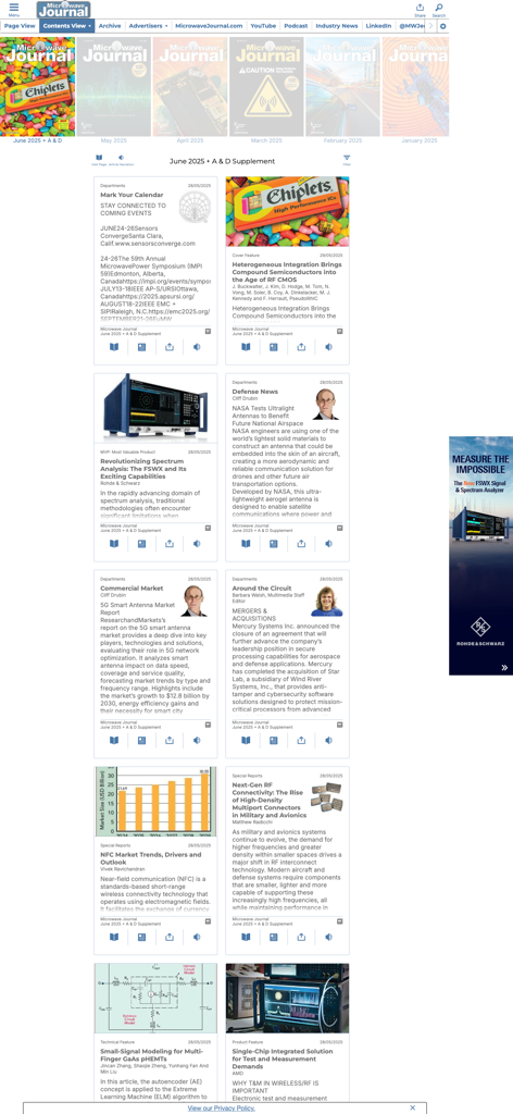Microwave Journal Magazine - Technical articles and archived magazine issues in the Microwave Journal app