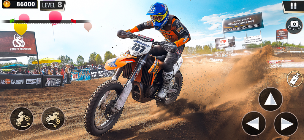 Dirt Bike Racing Simulator 3D - Dirt Bike Racing Simulator 3D에서 흙길에서 스턴트를 수행하는 모토크로스 라이더