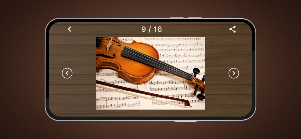 Cello Instrument Tuner - Cello and bow resting on sheet music in the app gallery