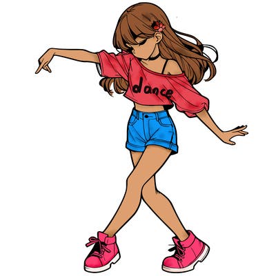 realistic girl danceing