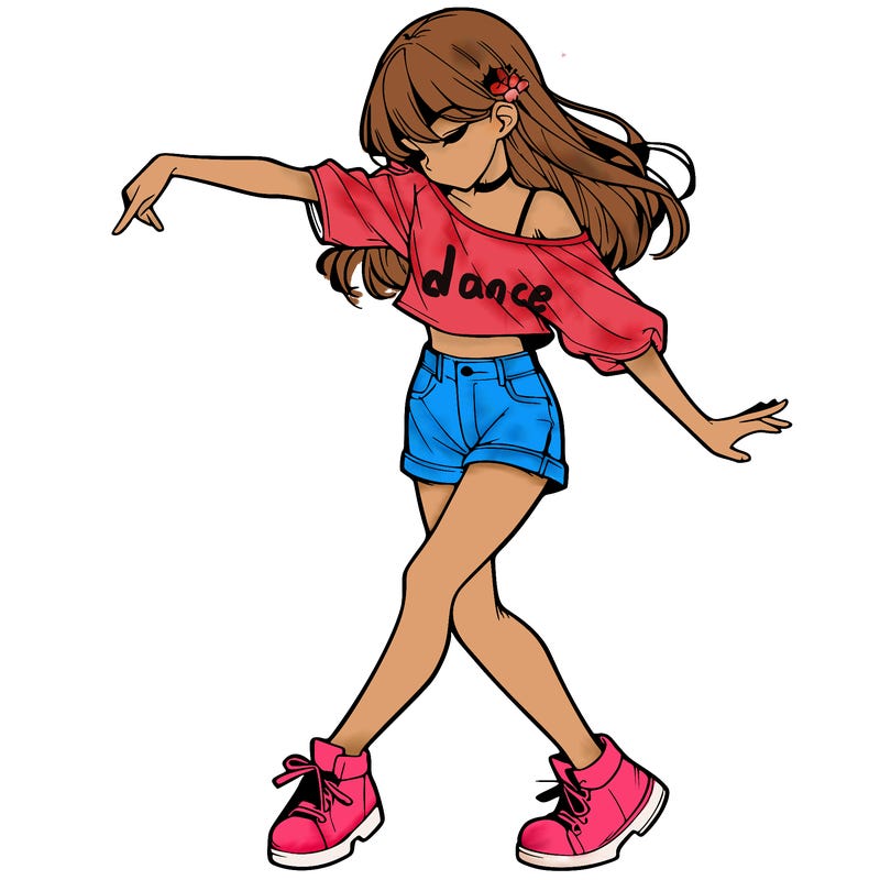 realistic girl danceing