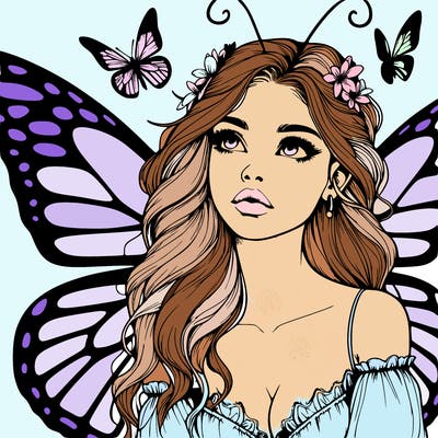 butterfly fairy realistic girl