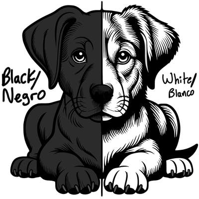 realistic dog split picture