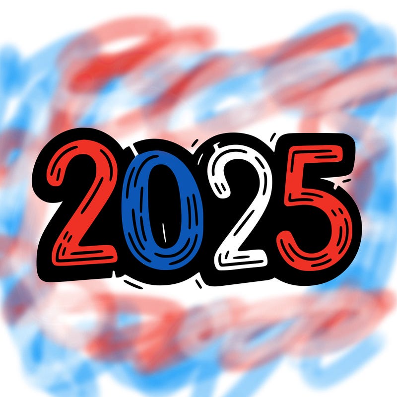 one line scrawled numbers sketch design “2025”