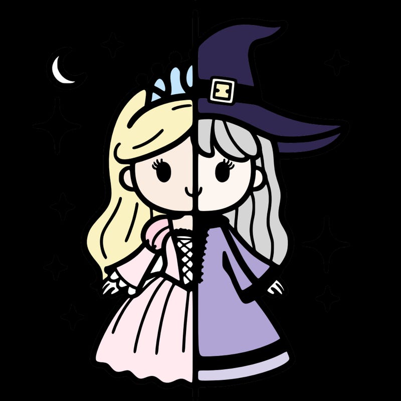 split princess and witch