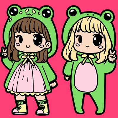 girl with frog costume