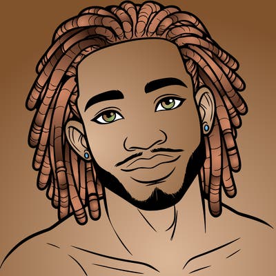 beautiful african american man with dreads