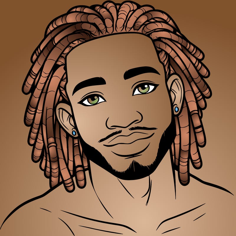 beautiful african american man with dreads