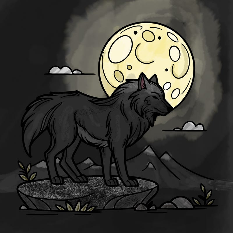 wolf moonlight