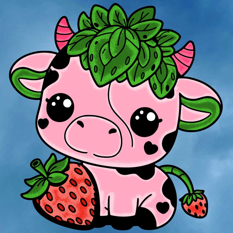 cute strawberry cow