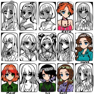 girls that look diffrent anime