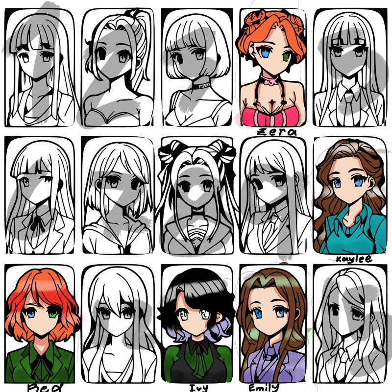 girls that look diffrent anime