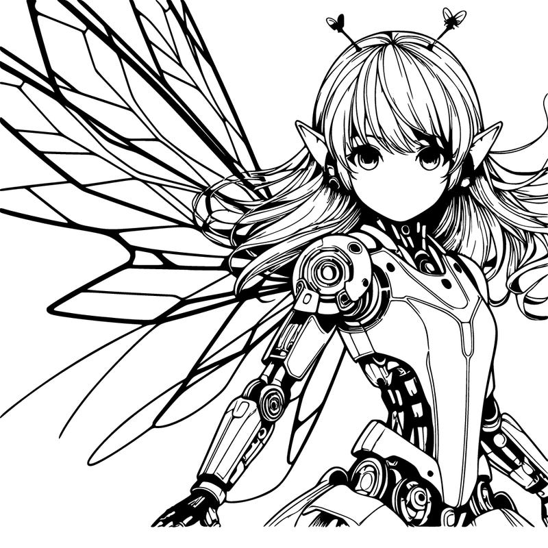 realistic futuristic manga fairy