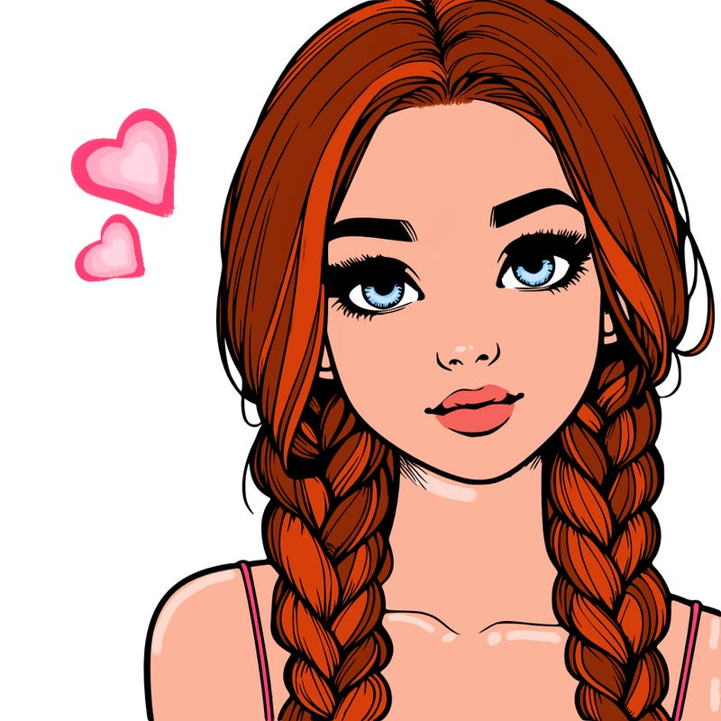 realistic girl with braids