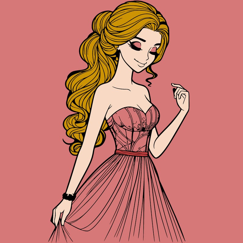 a realistic woman wearing an elegant dress