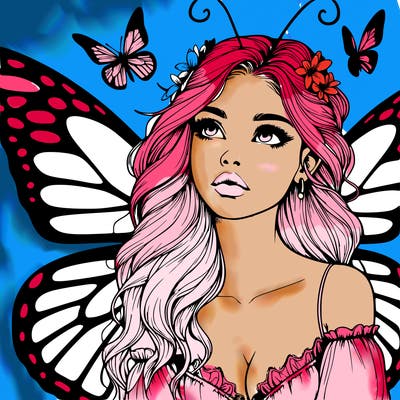 butterfly fairy realistic girl