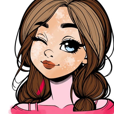 realistic girl with squinted eyes