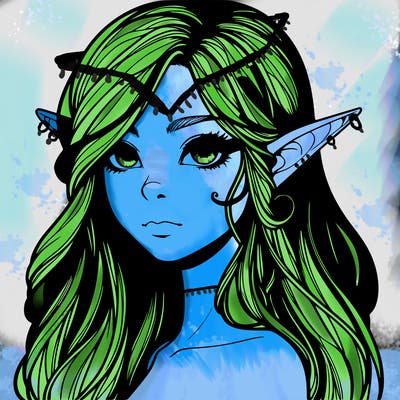 elf girl realistic dark fantasy