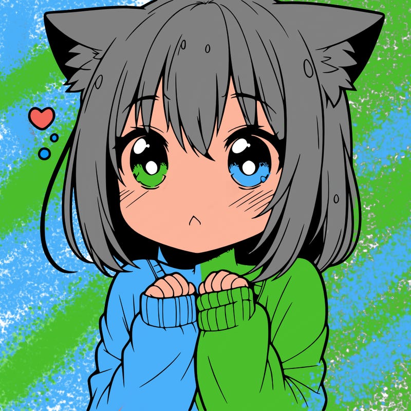 shy anime catgirl