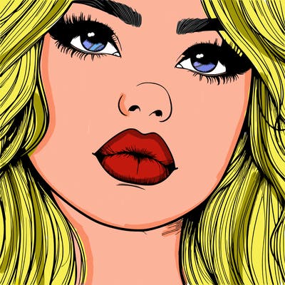 really realistic girl with lips