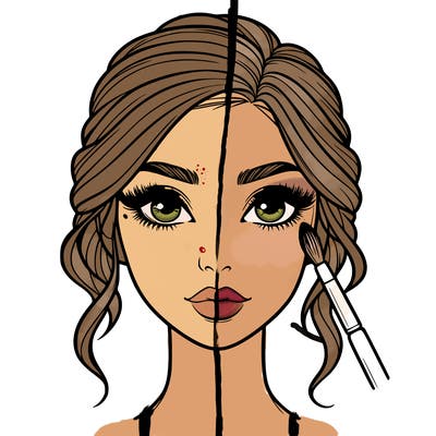 realistic person with makeup