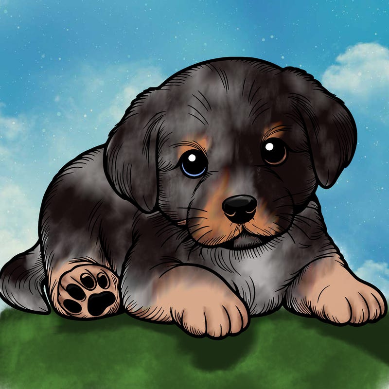 a cute realistic puppy