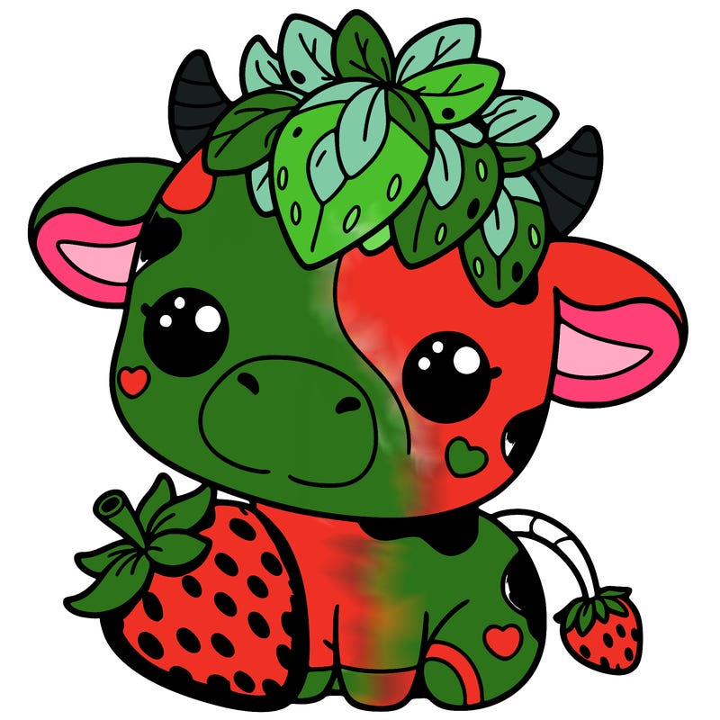 cute strawberry cow