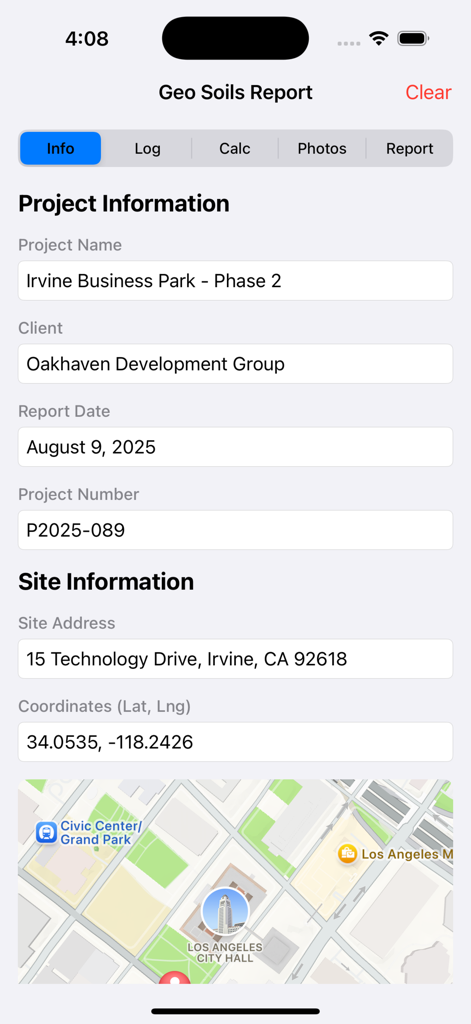 Geo Soils Report - Productivity App | MWM