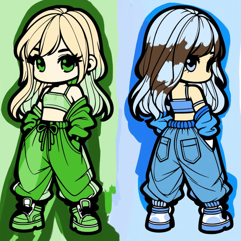 girl in crop top and baggy pants