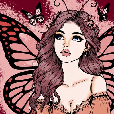 butterfly fairy realistic girl
