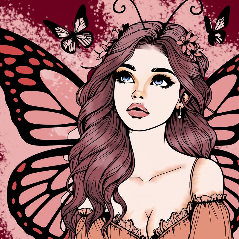 butterfly fairy realistic girl