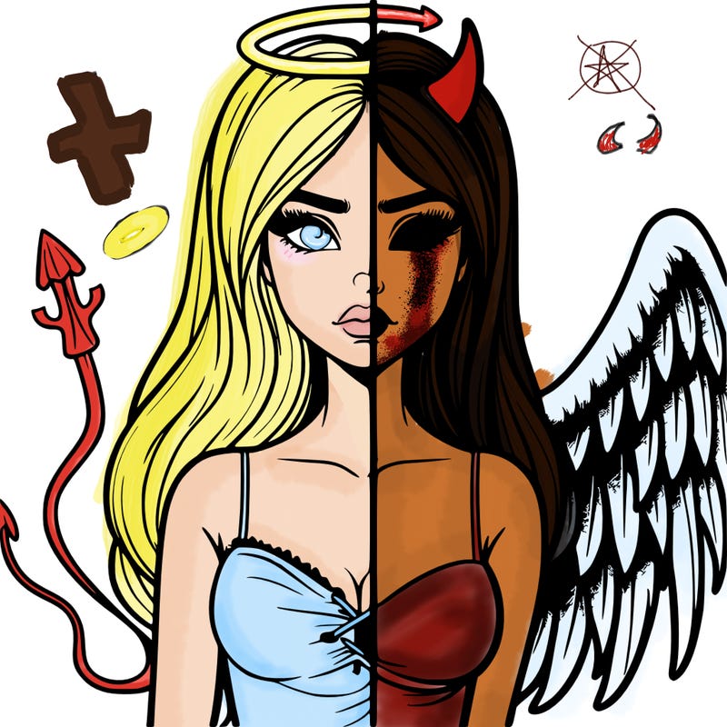 devil vs angel realistic girl