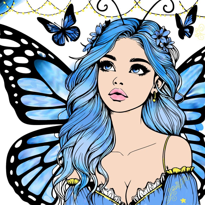 butterfly fairy realistic girl