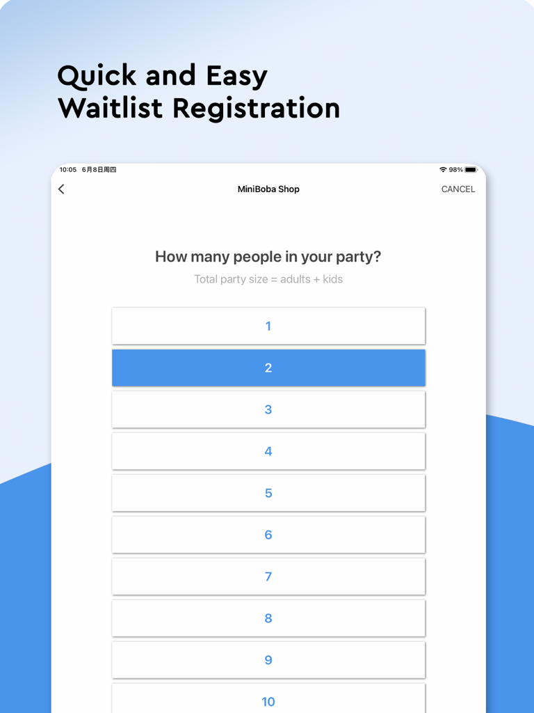 Minitable: Waitlist Kiosk - Food & Drink App | MWM