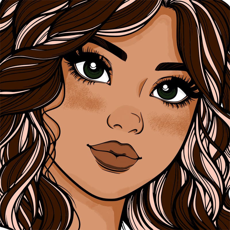 beautiful realistic girl close up to the camera with wavy hair,