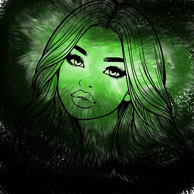 realistic girl with hair on her hair and lips