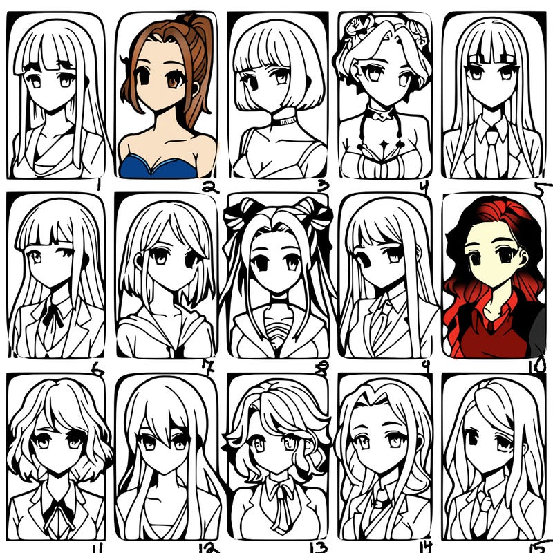 girls that look diffrent anime