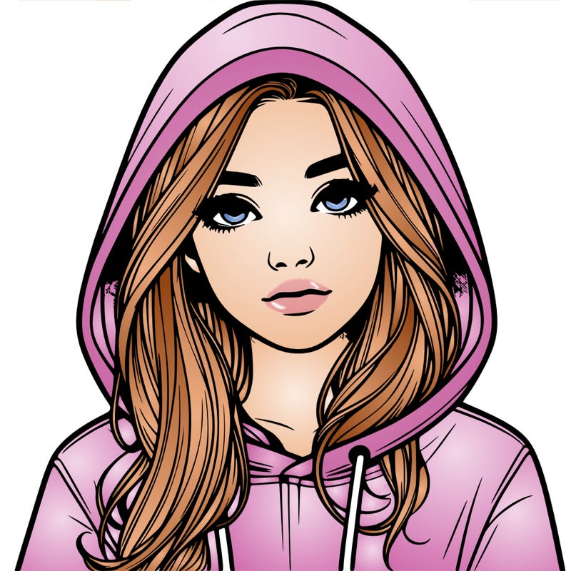 realistic girl with a hoodie