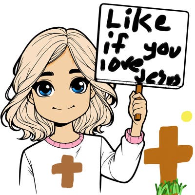 realistic girl holding up a sign