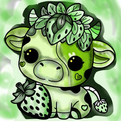 cute strawberry cow