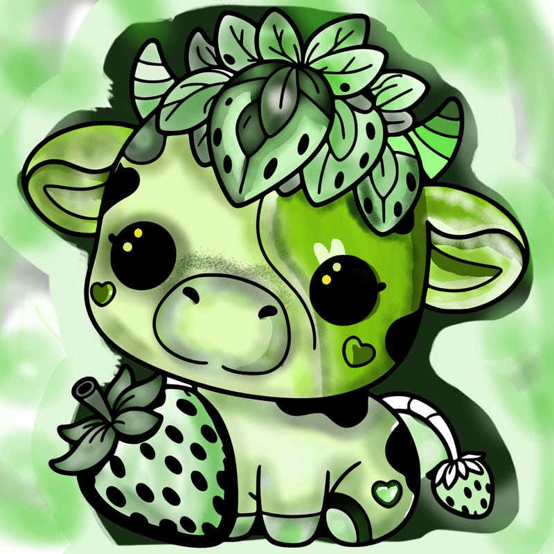 cute strawberry cow