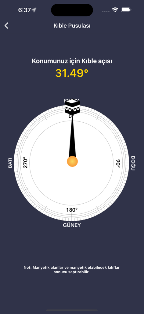Kıble Yönü - Digitaler Qibla-Kompass, der die Richtung nach Mekka für das islamische Gebet anzeigt