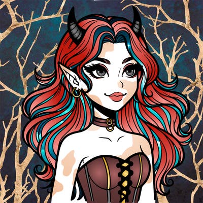 beautiful realistic devil girl