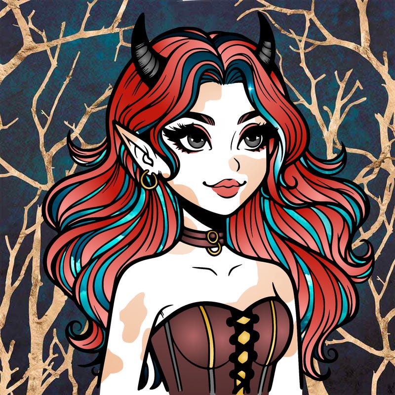 beautiful realistic devil girl