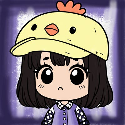 cute girl with chicken hat